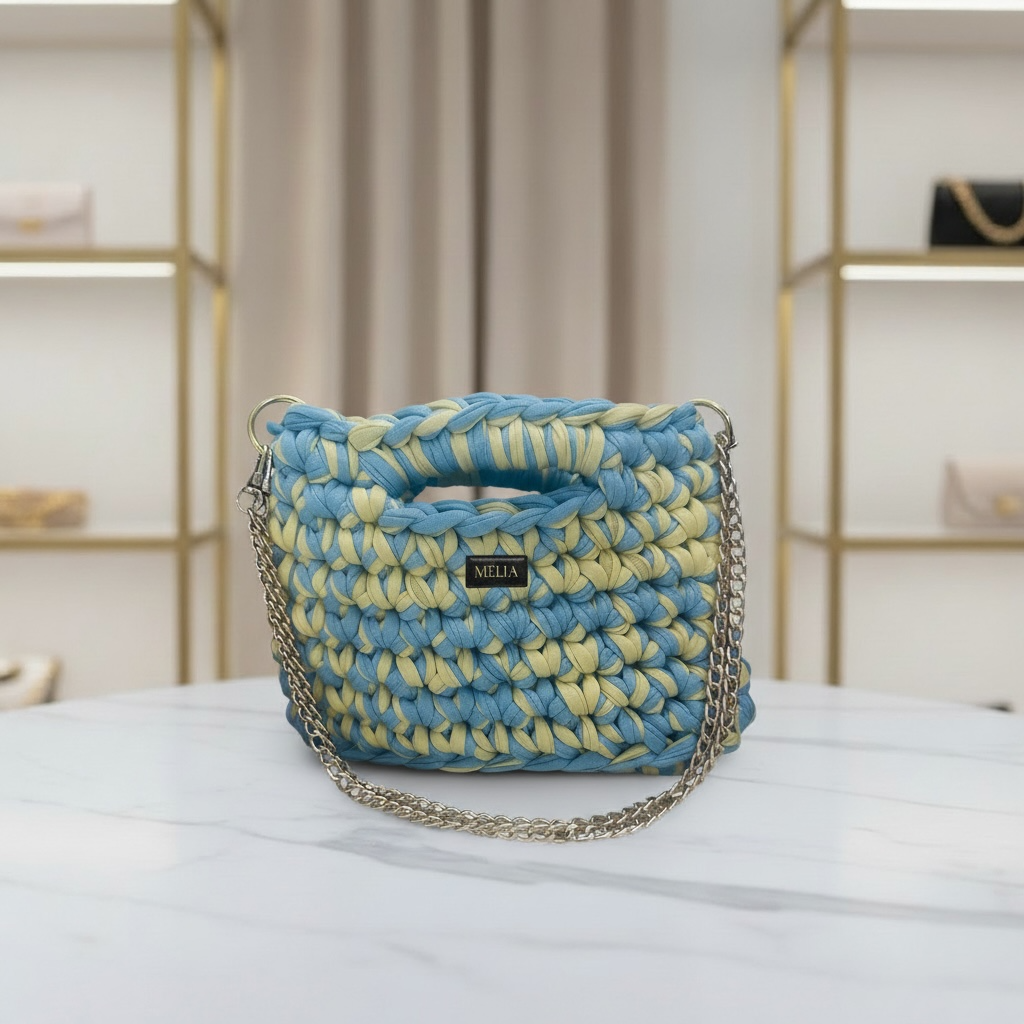 MÉLIA- Bleu poudre et Jaune